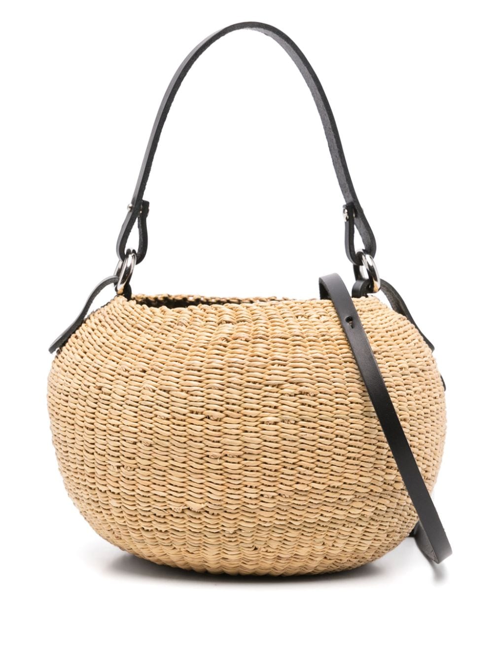 curve-edge straw tote bag