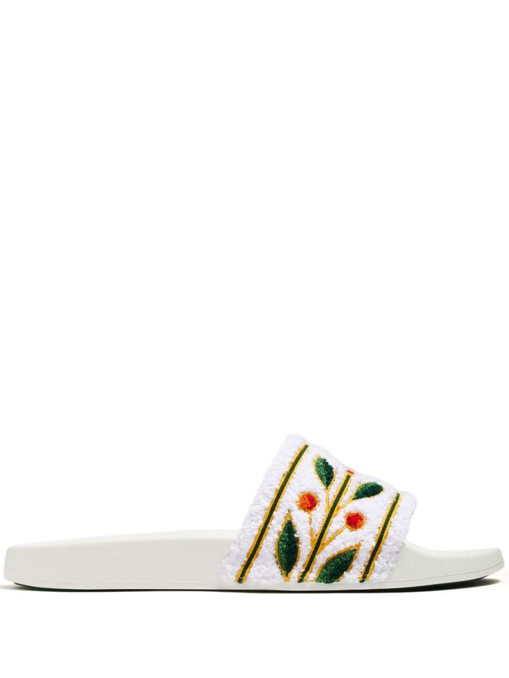 Shop Casablanca Embroidered Terry Slides In White
