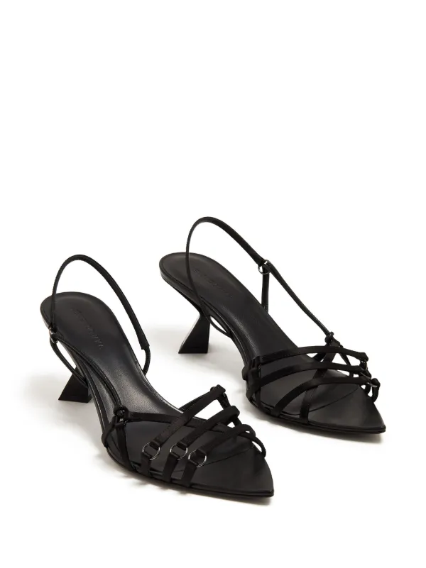 Nensi Dojaka Slingback Leather Sandals Black FARFETCH ID