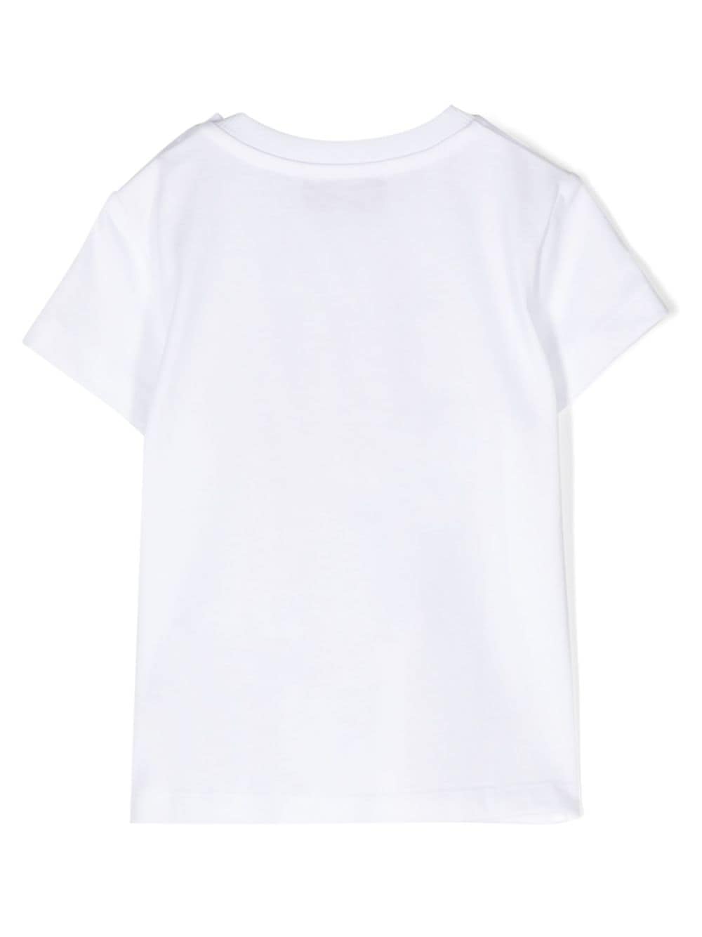 Moschino Kids Katoenen T-shirt met teddybeerprint Wit