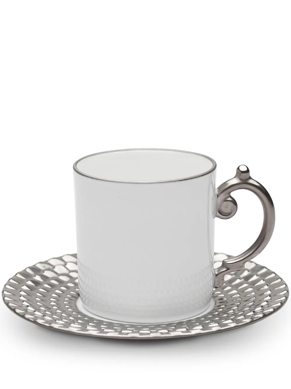 L'Objet Aegean espresso cup and saucer (set of two) | White | Image 1