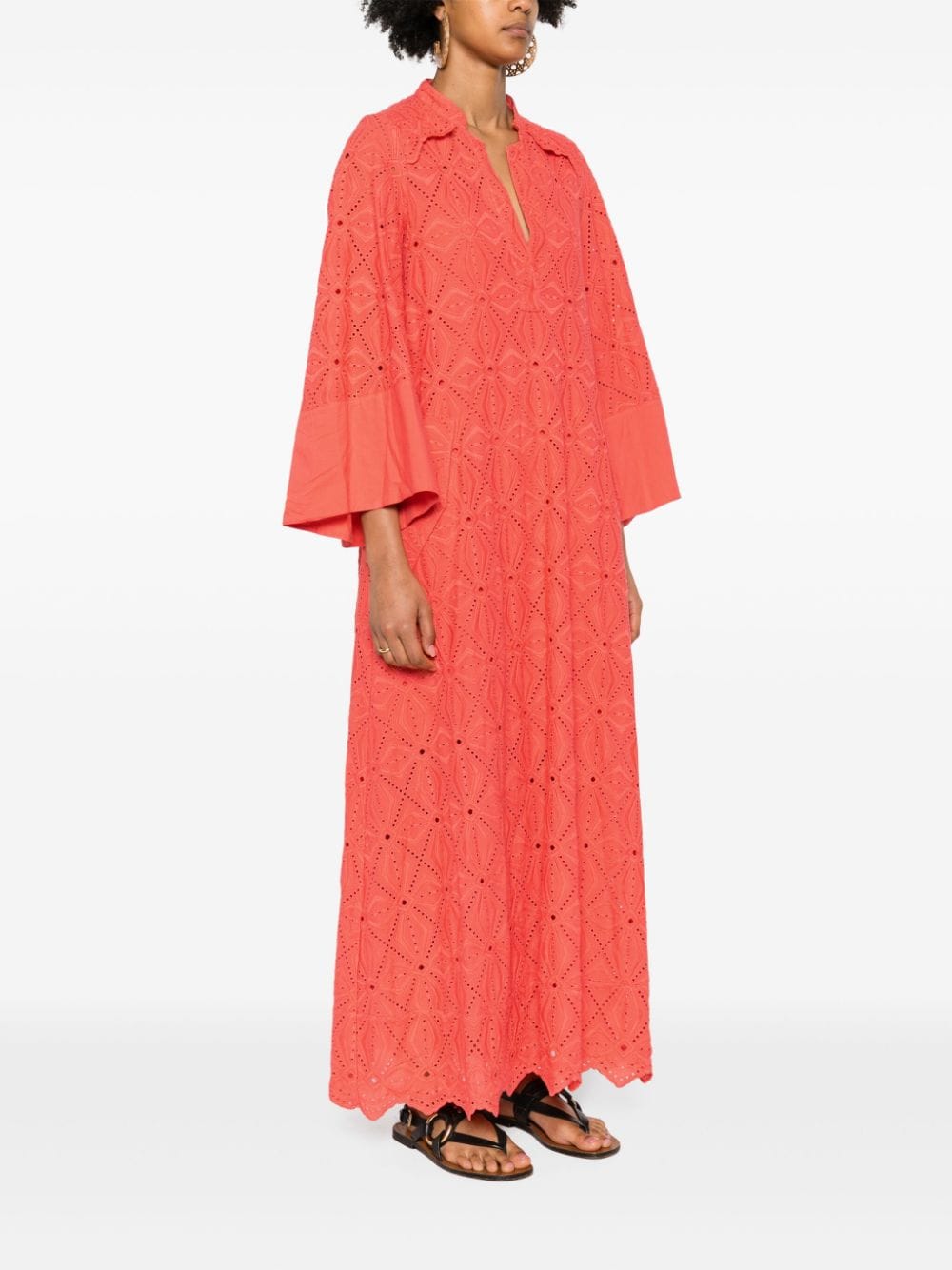 Shop Dorothee Schumacher Broderie Anglaise Maxi Dress In Pink