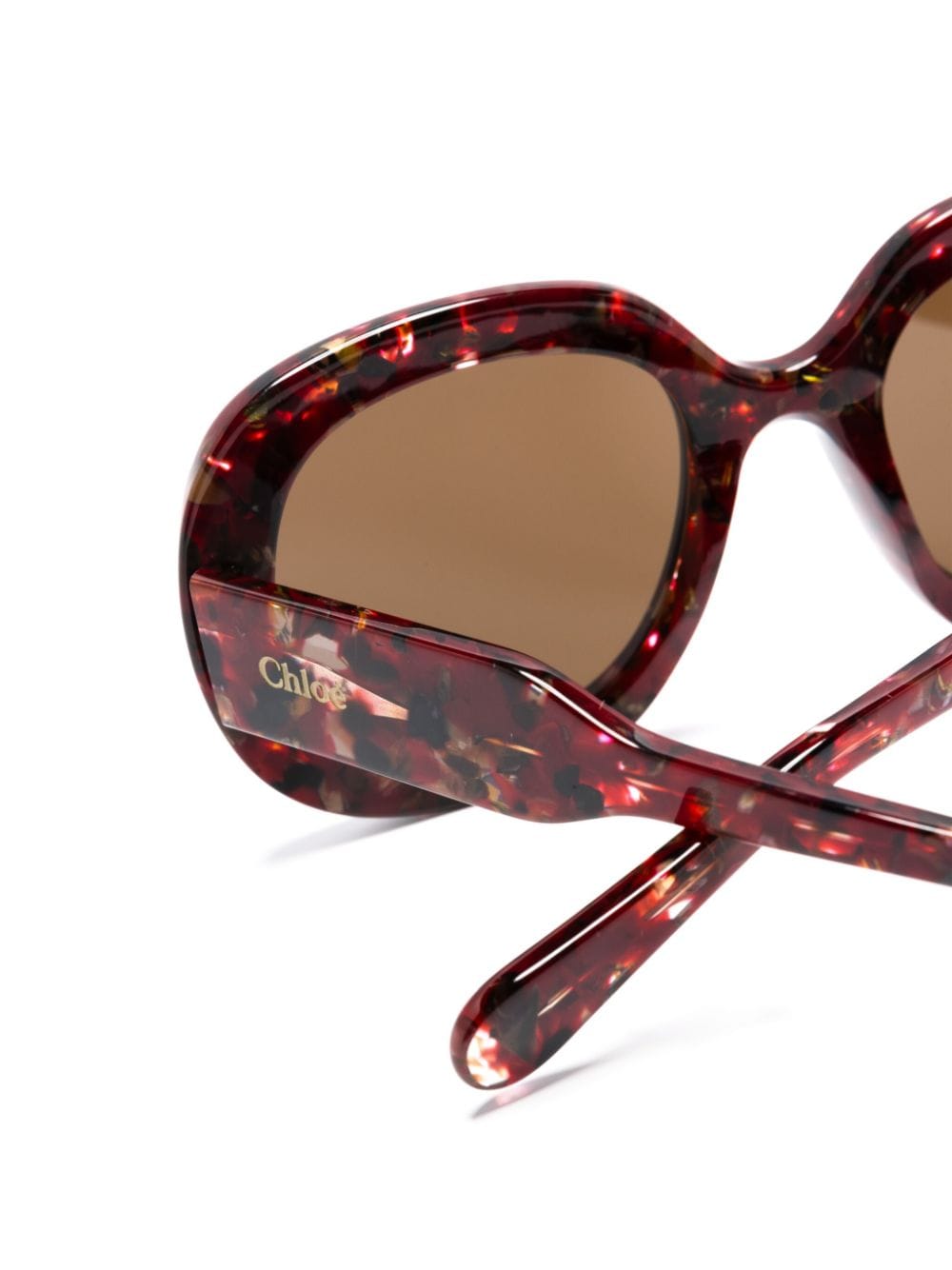 Chloé Eyewear Zonnebril met oversized montuur Rood
