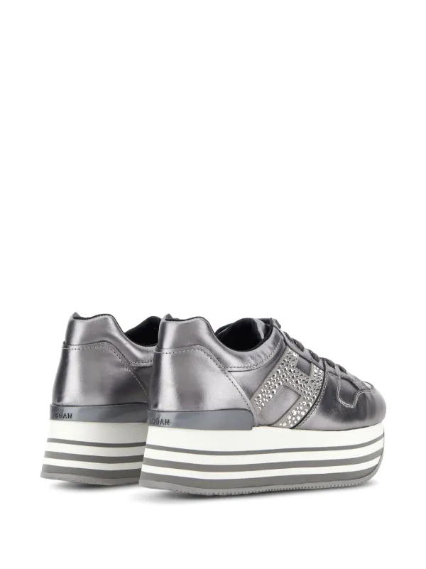 Hogan Maxi H222 Sneakers Silver FARFETCH LB