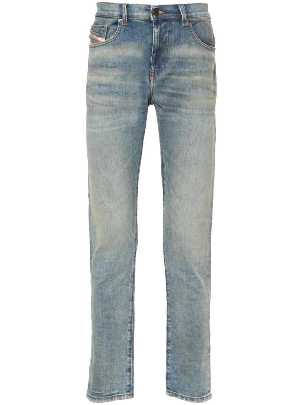 Shop Diesel 2019 D-strukt 09h50 Mid-rise Slim-fit Jeans In Blue