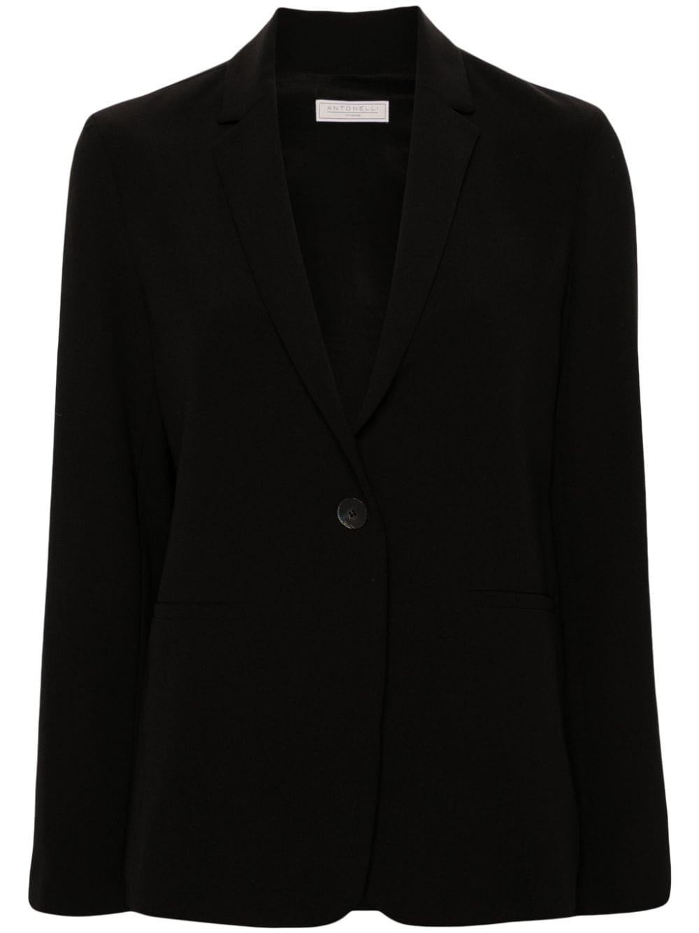 antonelli blazer en crêpe à simple boutonnage - noir