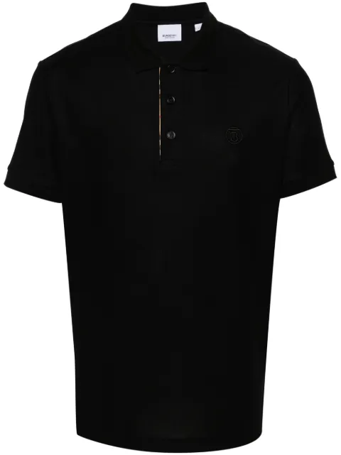 Burberry logo-embroidered pique polo shirt Men