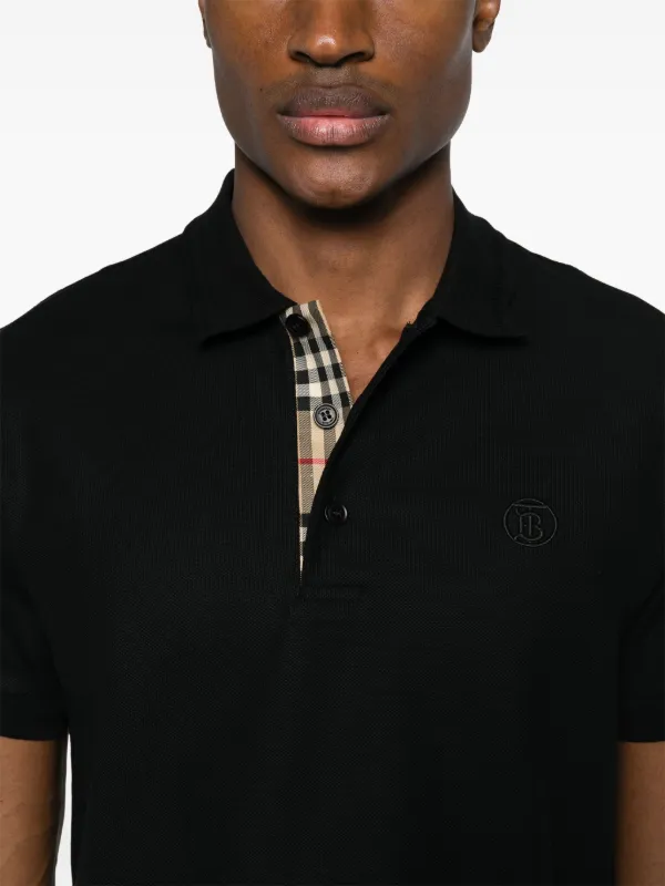Burberry logo-embroidered Piqué Polo Shirt | Black | FARFETCH