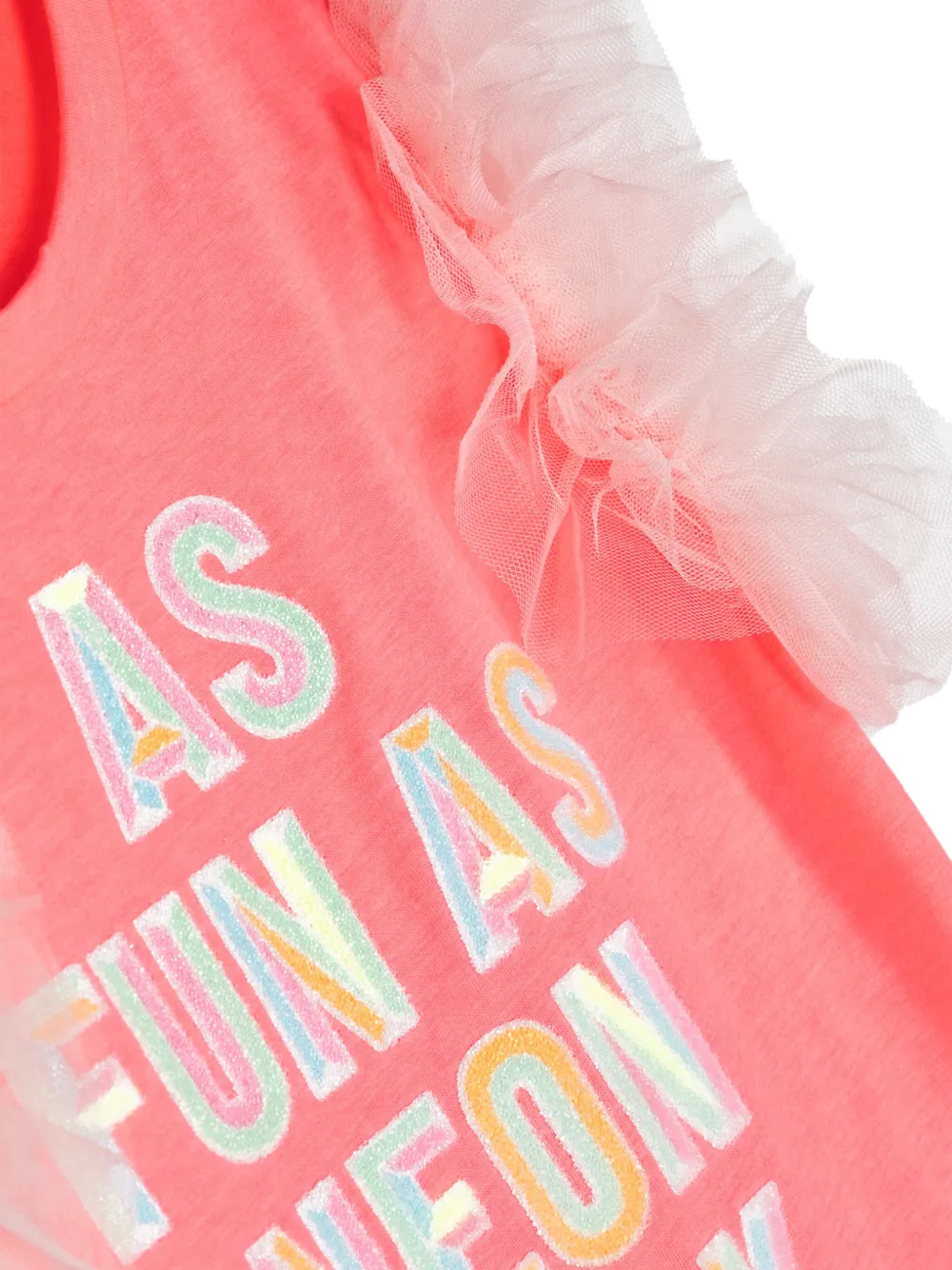 Shop Billieblush Slogan-appliqué Ruffled T-shirt In Pink