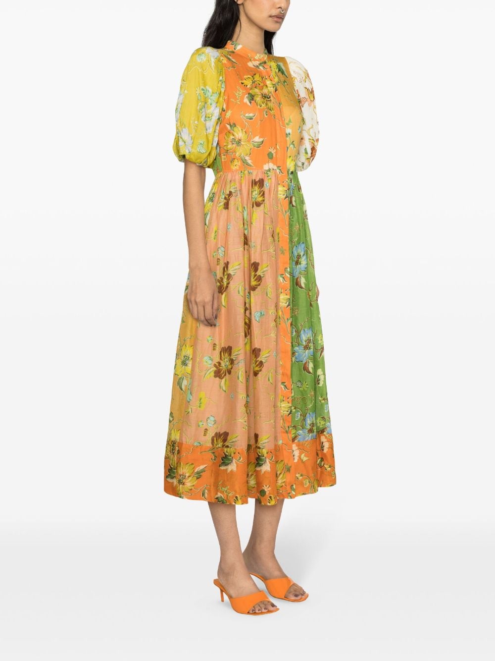 Shop Alemais Hotel Lamu Floral-print Midi Dress In Orange