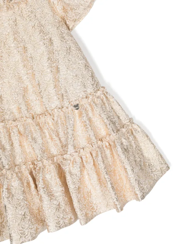 Monnalisa Abito Lamé Con Arricciature Oro FARFETCH IT