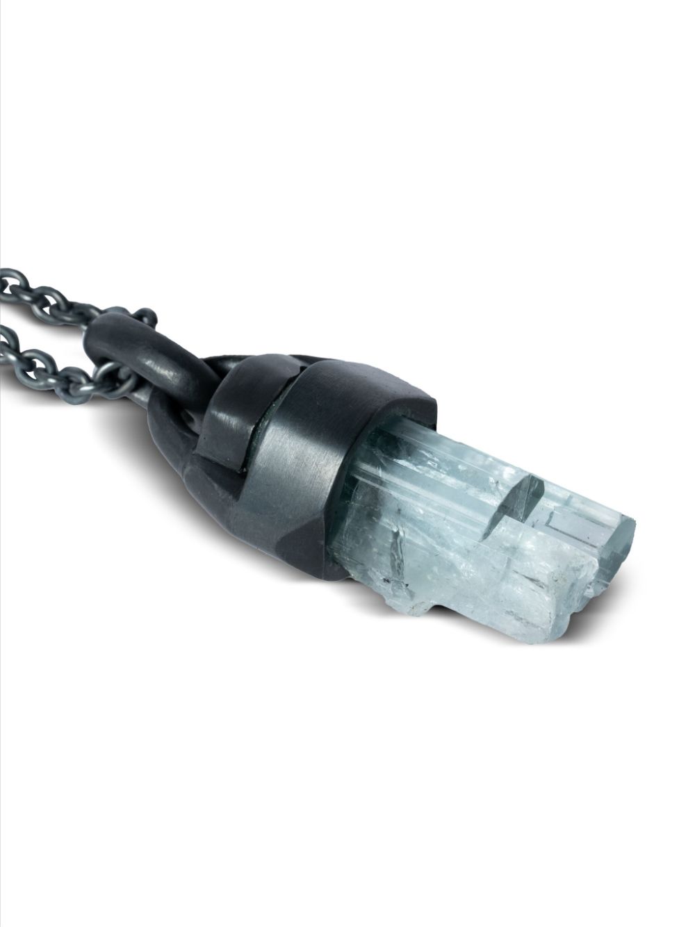 Parts of Four Talisman Specimen aquamarine necklace - Zwart