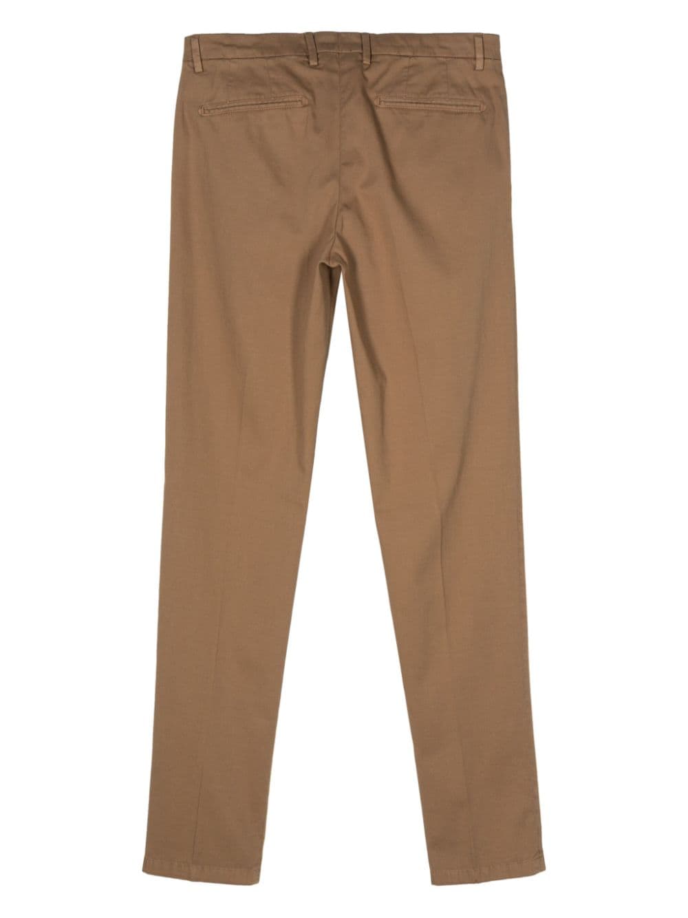 Shop Boglioli Pressed-crease Tapered Trousers In Brown