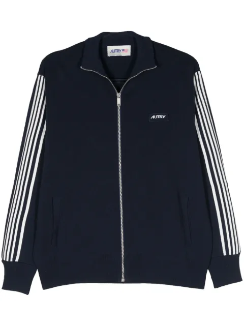 Autry logo-patch zip-up cardigan