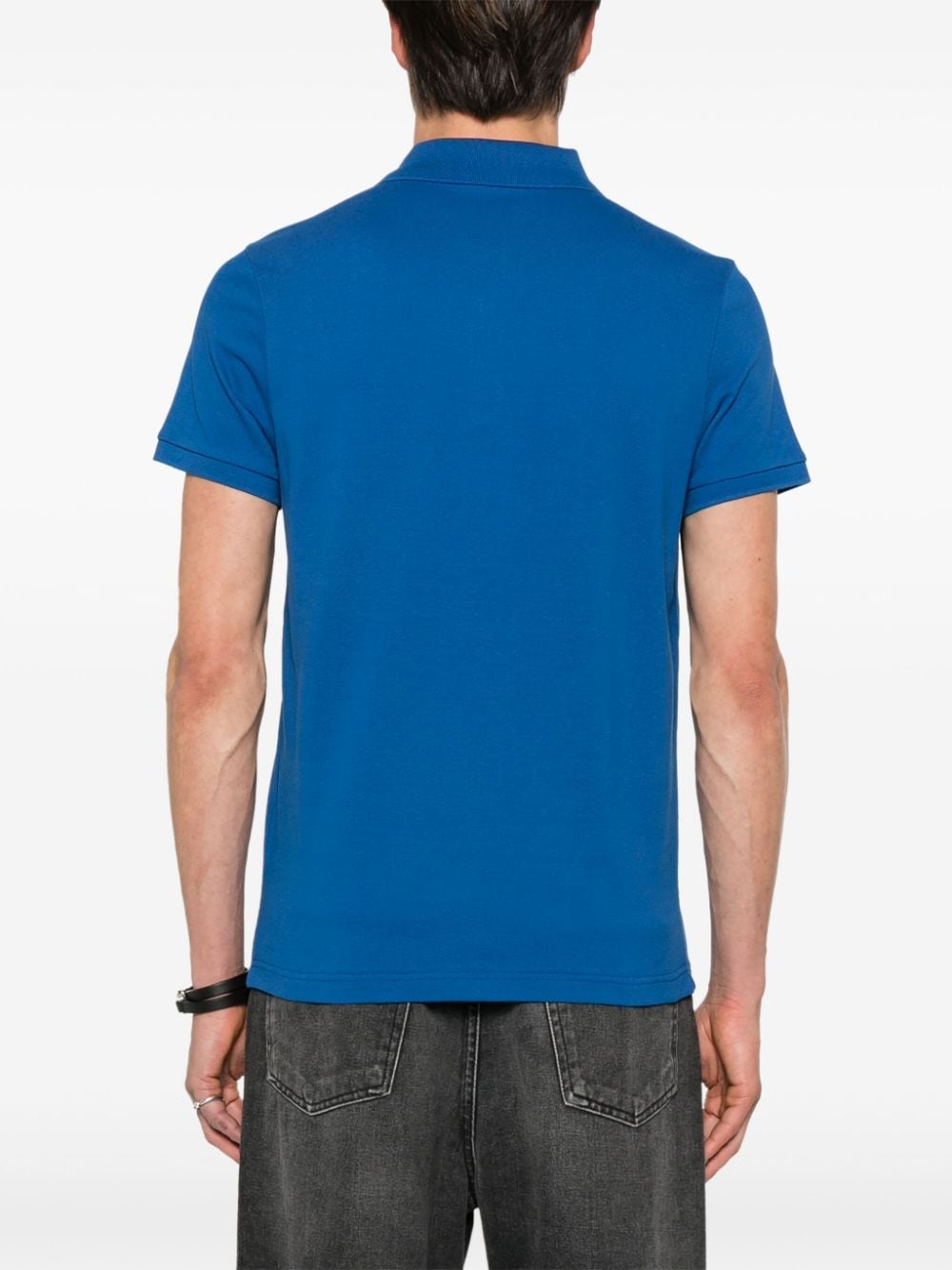 Shop Moncler Logo-appliqué Polo Shirt In Blue