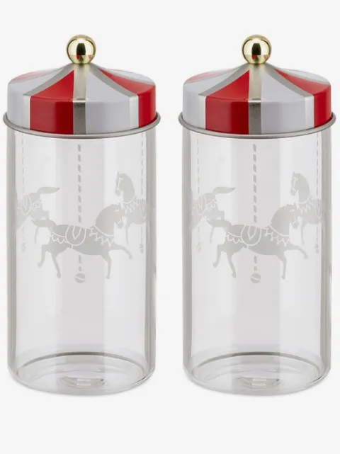Alessi Circus glass jars (set of two)