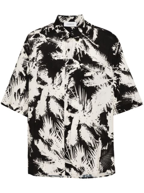 Laneus camisa bowling con estampado abstracto