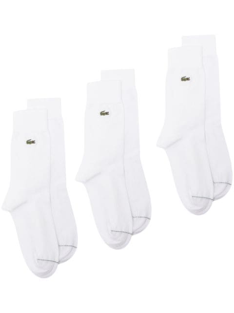 Lacoste Drie paar sokken met geborduurd logo