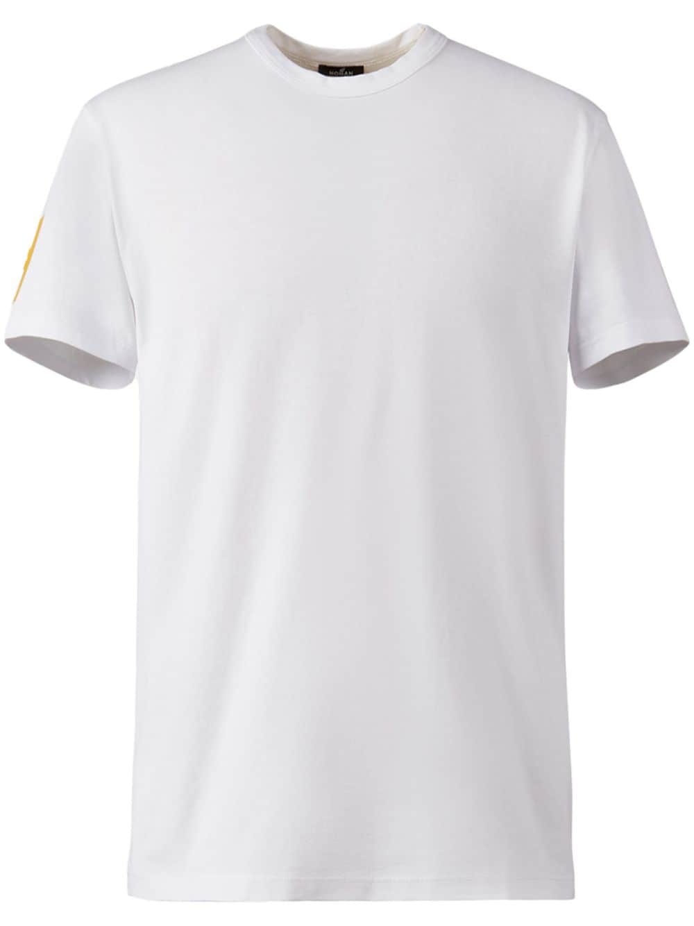 hogan t-shirt en coton à logo appliqué - blanc