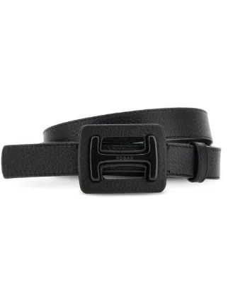 【送料&関税込】Hogan H Logo Calfskin Belt Hogan H-plaque Calfskin Belt | Black | FARFETCH SG