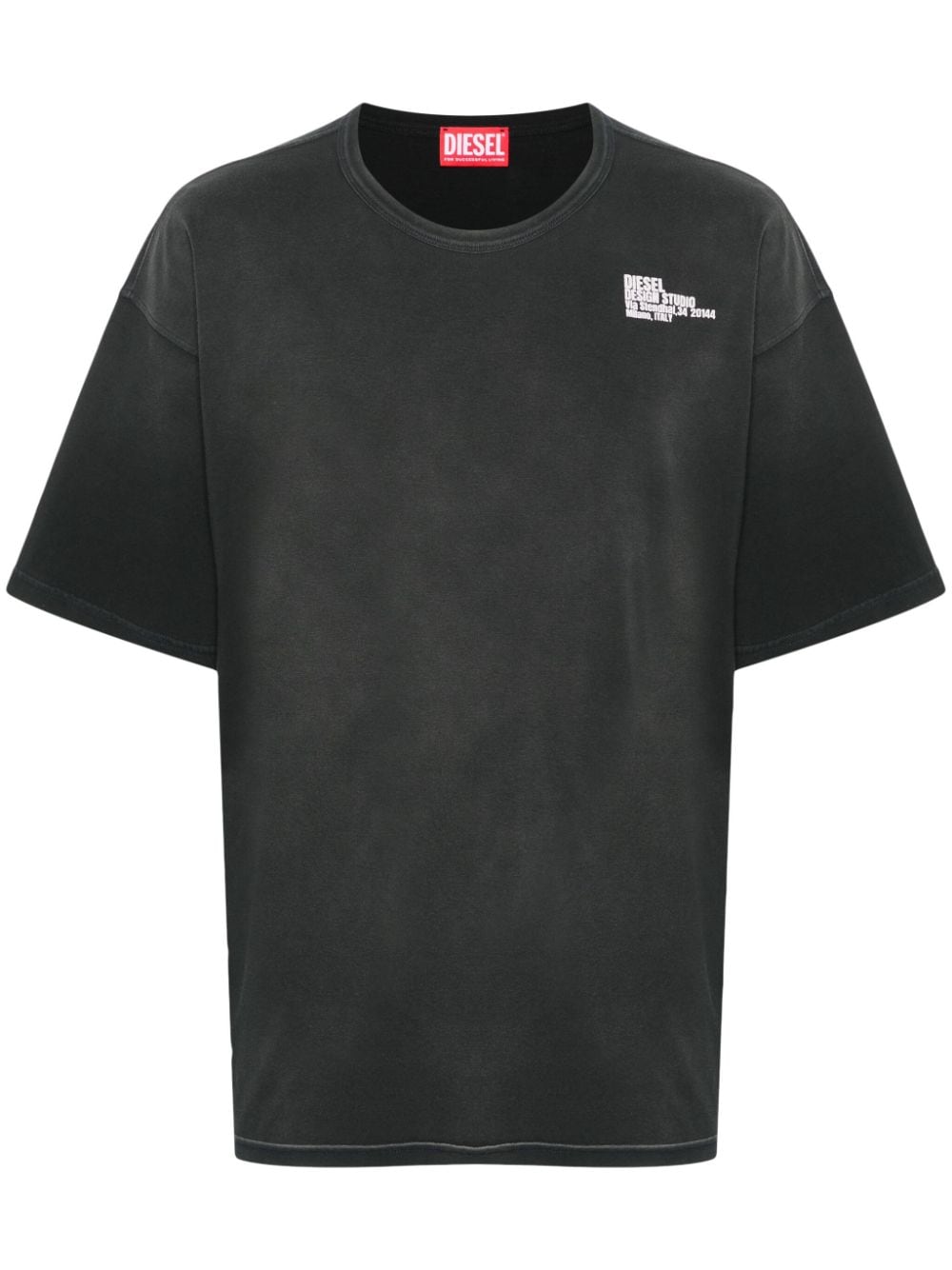 Diesel T-boxt-n7 Cotton T-shirt In Schwarz