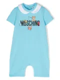 Moschino Kids logo-printed cotton shortie - Blue