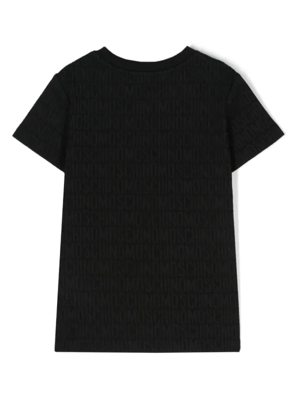 Moschino Kids T-shirt a Coste Con Logo Jacquard | Nero