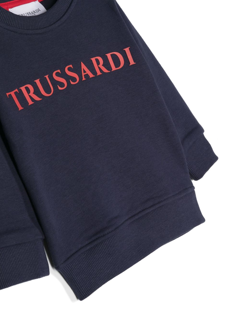 Shop Trussardi Junior Logo-print Cotton Sweatshirt In Blue