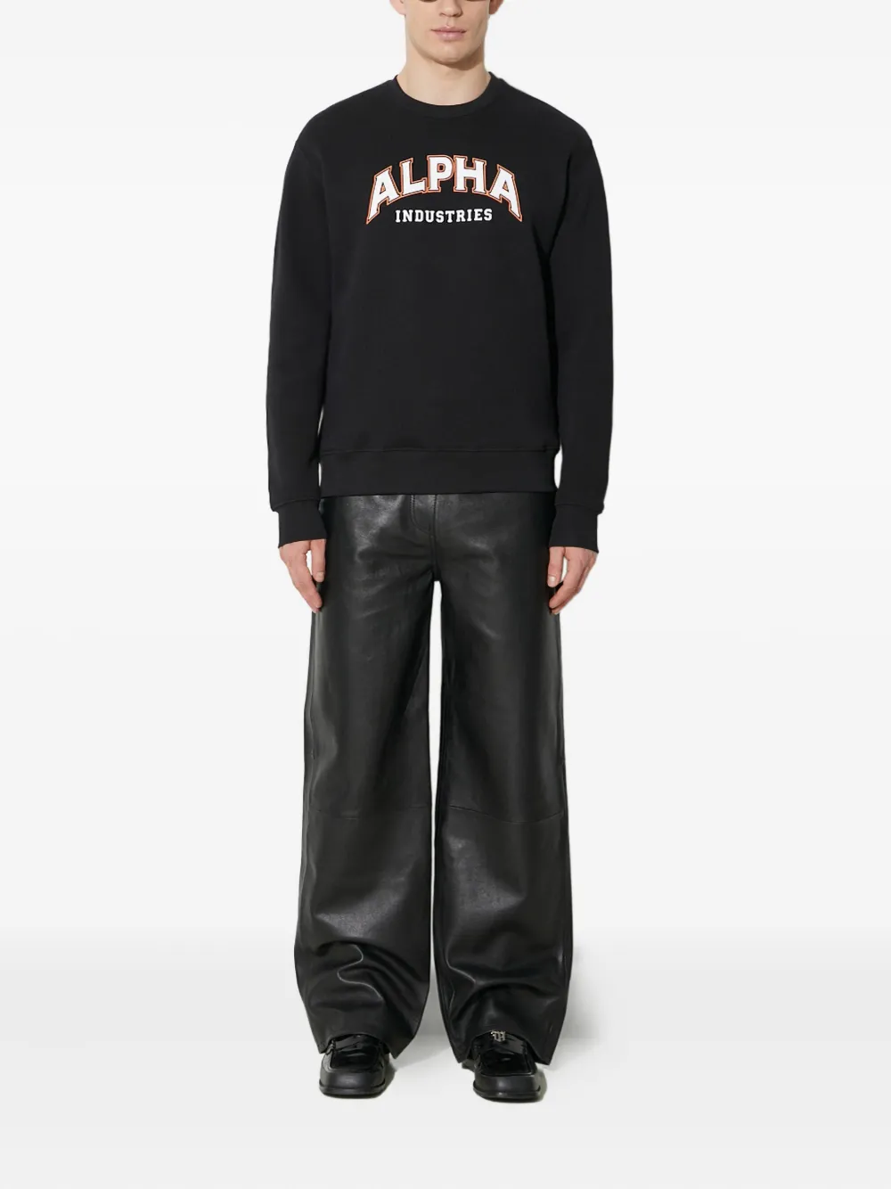 Alpha Industries College Sweatshirt In Black