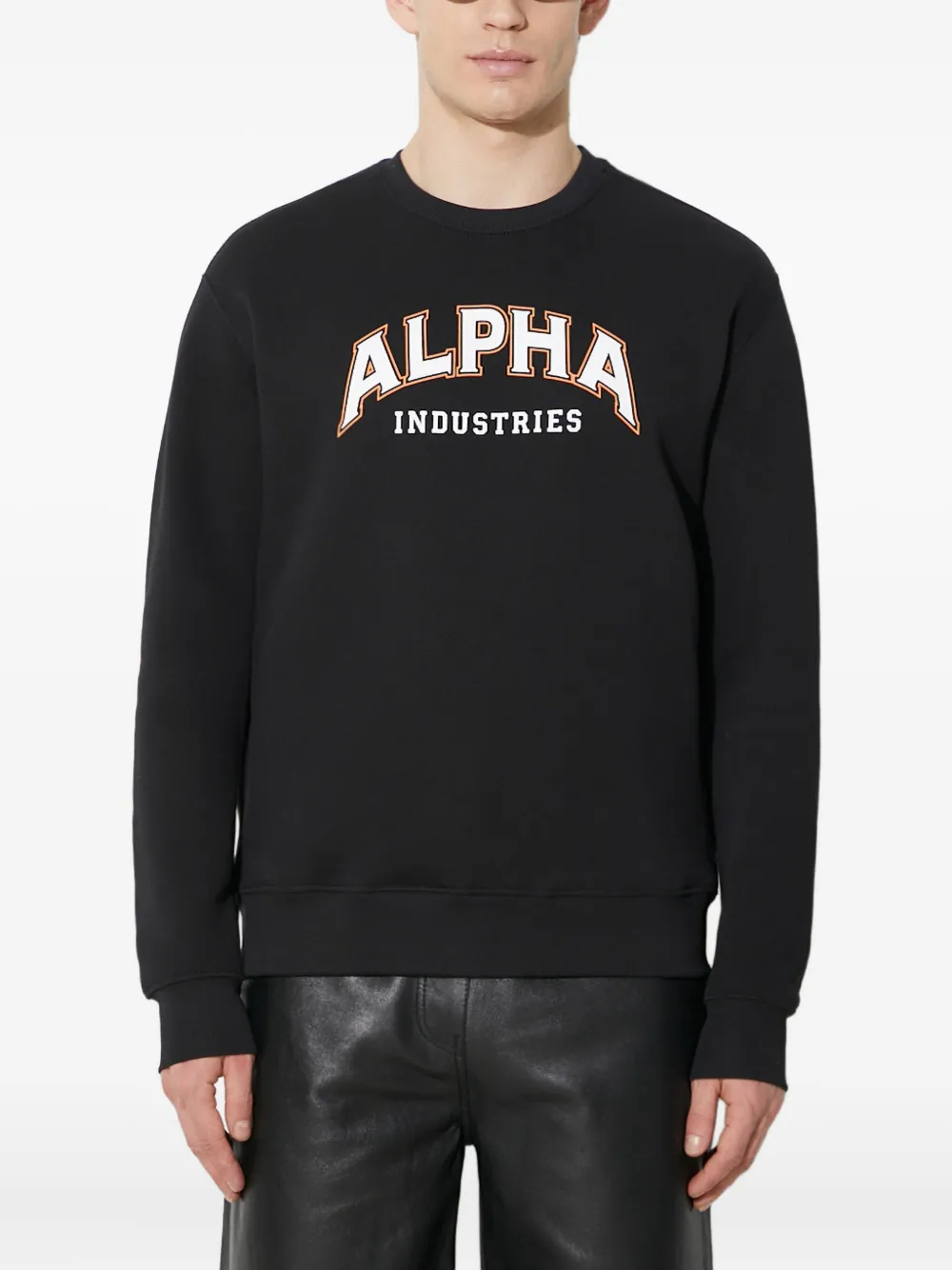 Alpha Industries College Sweatshirt In Black