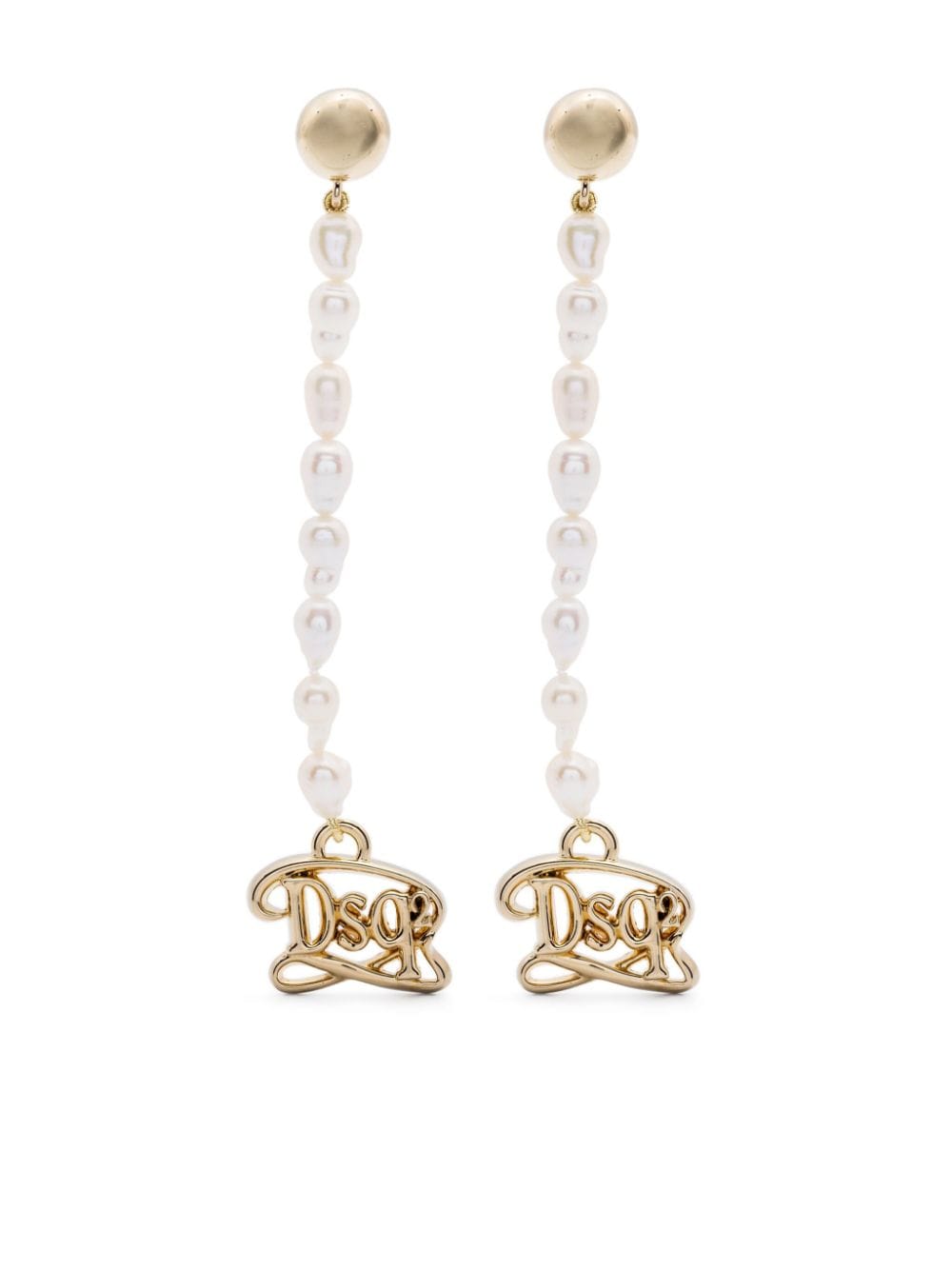 Dsquared2 logo-plaque dangle earrings - Neutrals