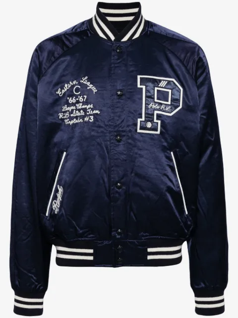 Polo Ralph Lauren logo-appliqué satin bomber jacket