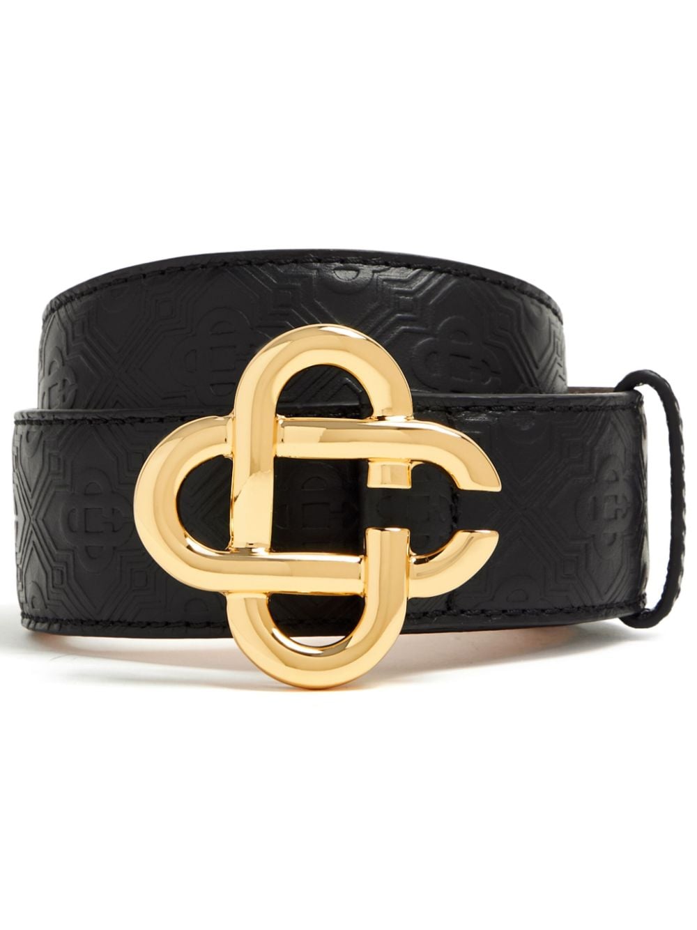 Casablanca logo-plaque leather belt - Nero