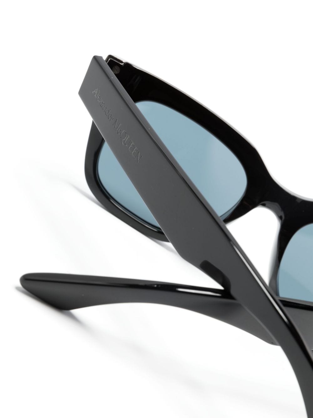 Alexander McQueen Eyewear Zonnebril met wayfarer montuur Zwart