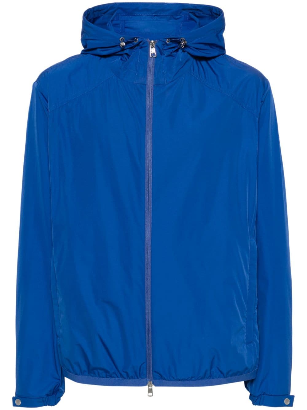 Moncler Slogan-print Shell Jacket In Blue