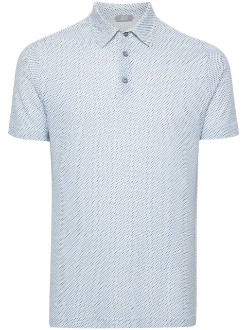 Zanone geometric-print polo shirt