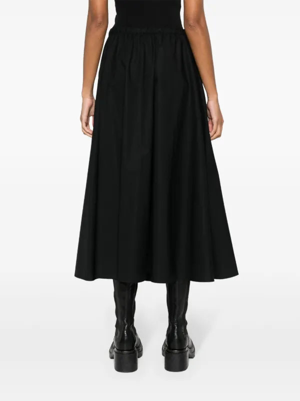 Moncler Gabardine Midi Skirt | Black | FARFETCH