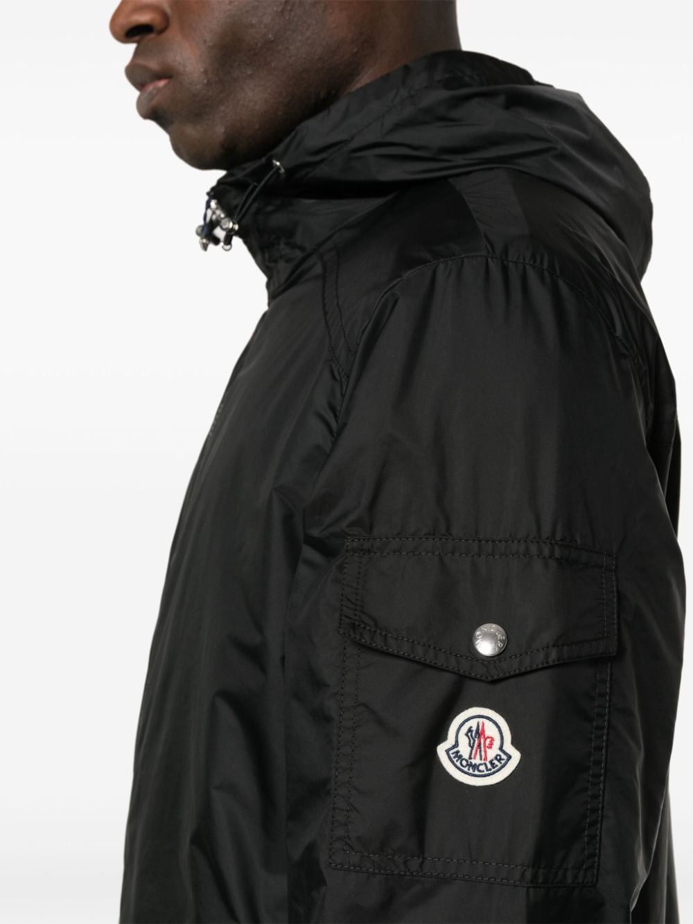 Moncler Bomberjack met logo Zwart