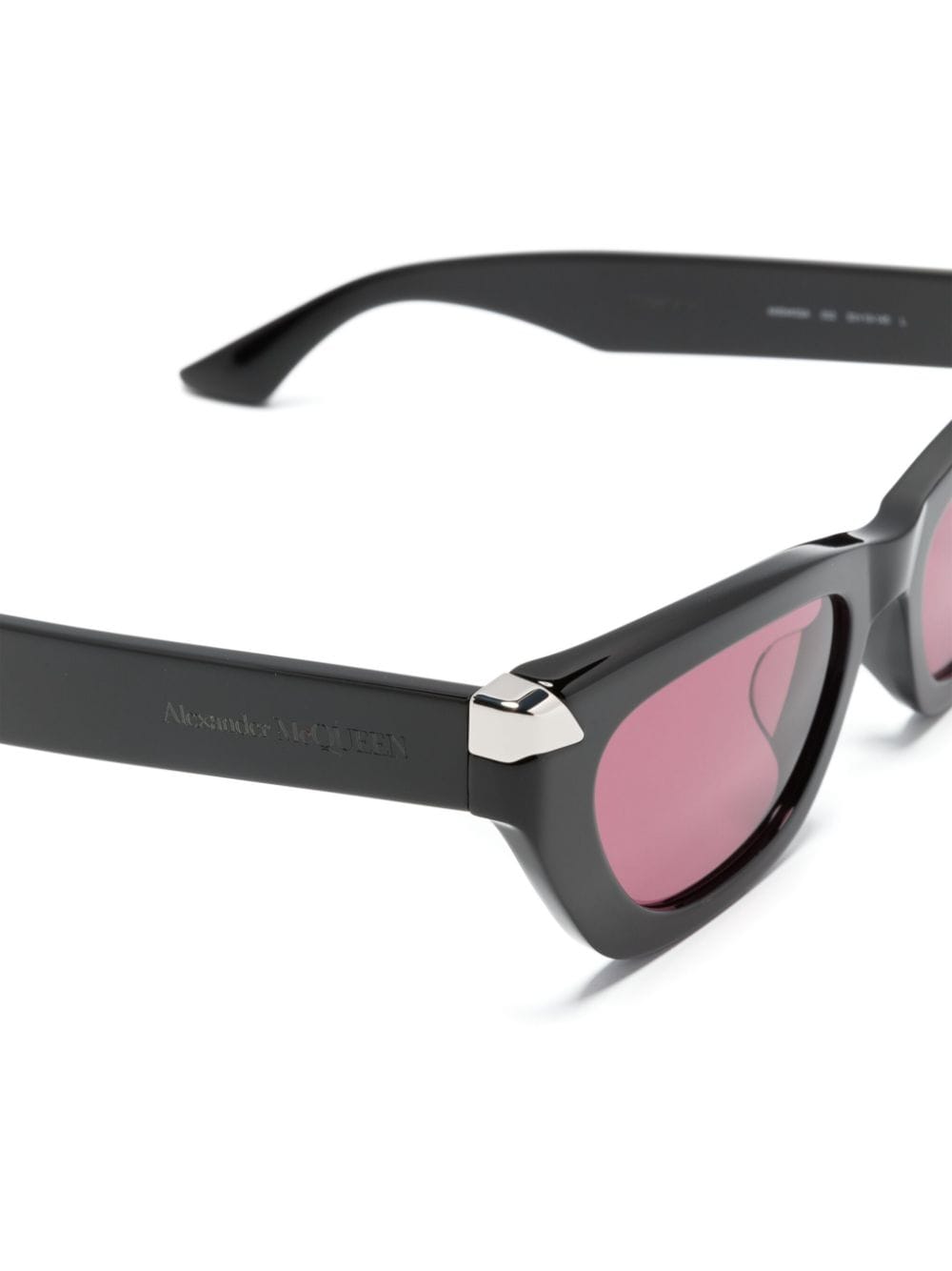 Shop Alexander Mcqueen Logo-engraved Cat-eye Sunglasses In Black