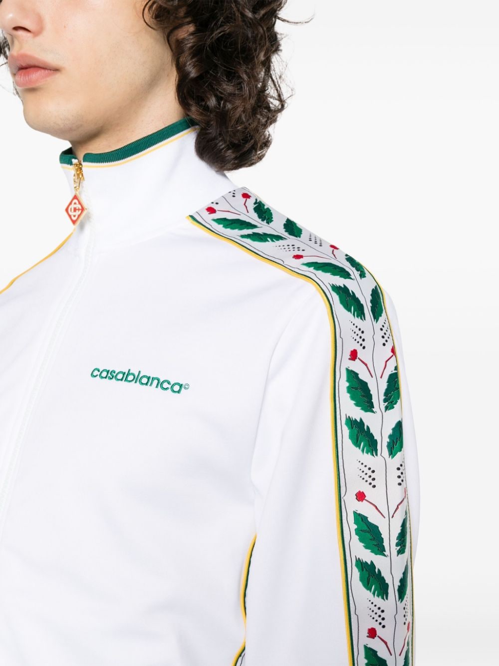Shop Casablanca Laurel Logo-embroidered Jacket In White