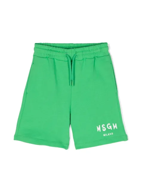MSGM Kids logo-print track shorts