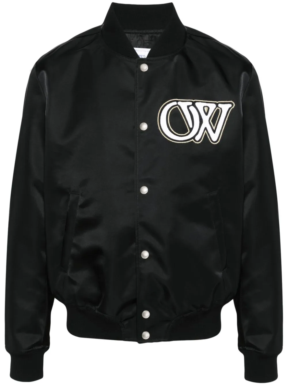 Off-white Off White™ Black Wool Blend Bomber Jacket In Black