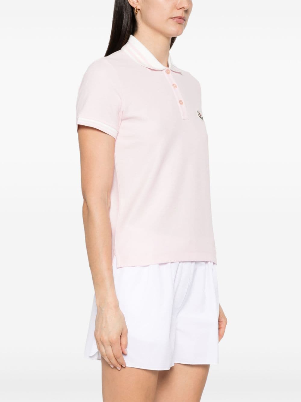 Moncler Poloshirt met logopatch Roze