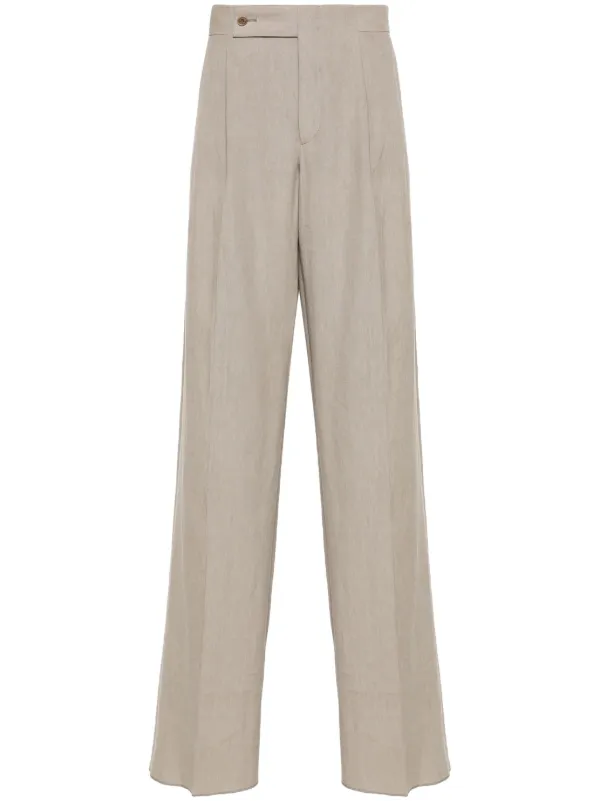 Giorgio Armani Linen straight-leg Trousers | Neutrals