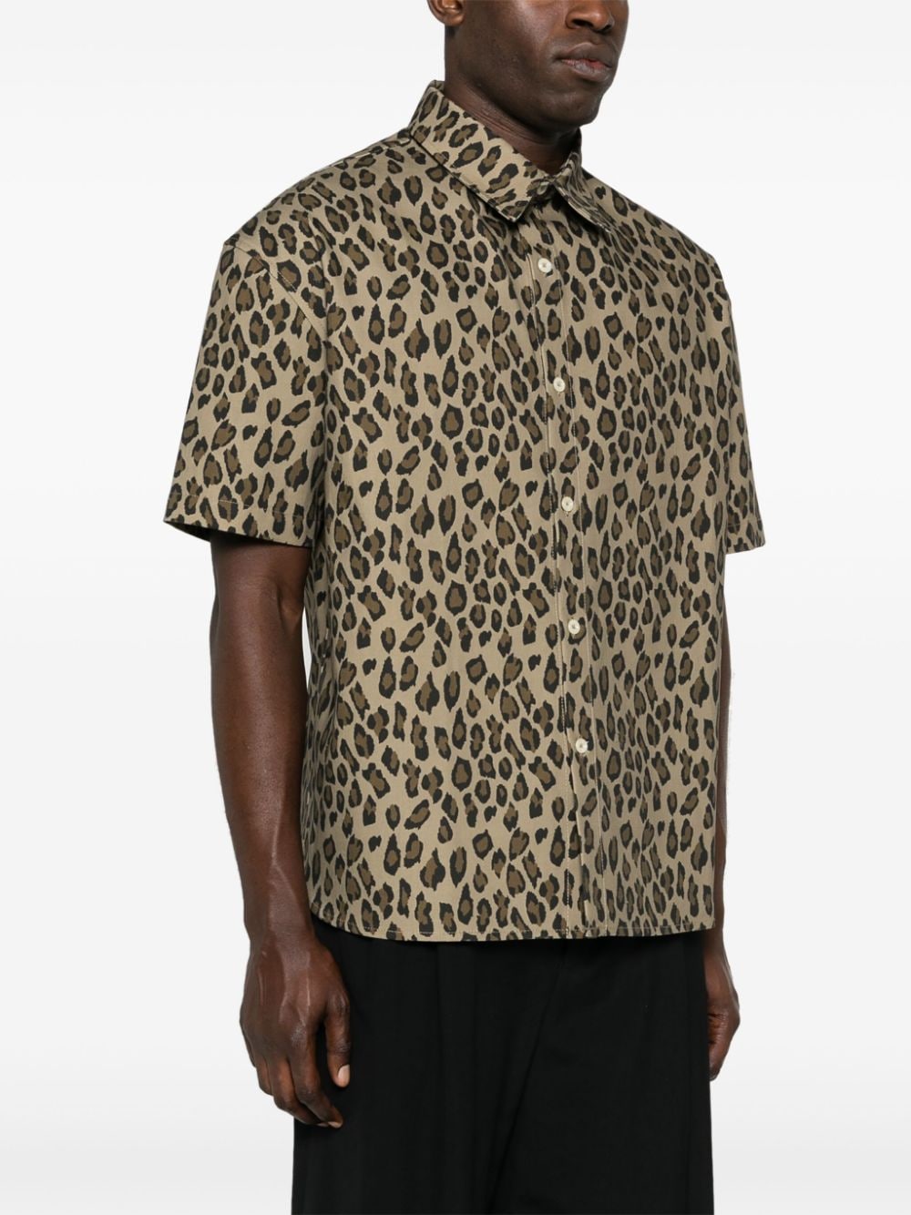 Shop Bluemarble Leopard-print Short-sleeve Shirt In Neutrals