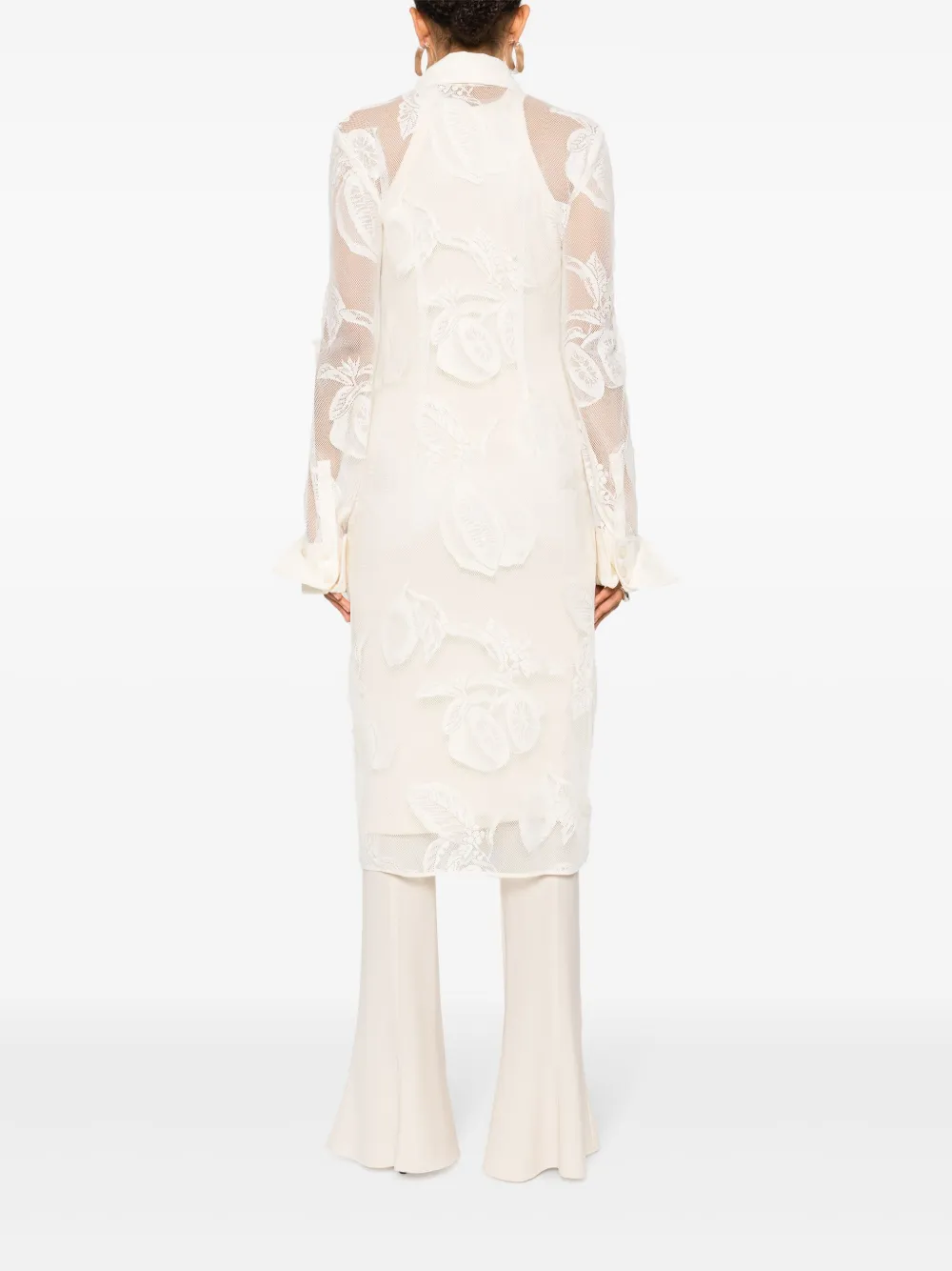 Sportmax Canosa midi-jurk met mesh Beige