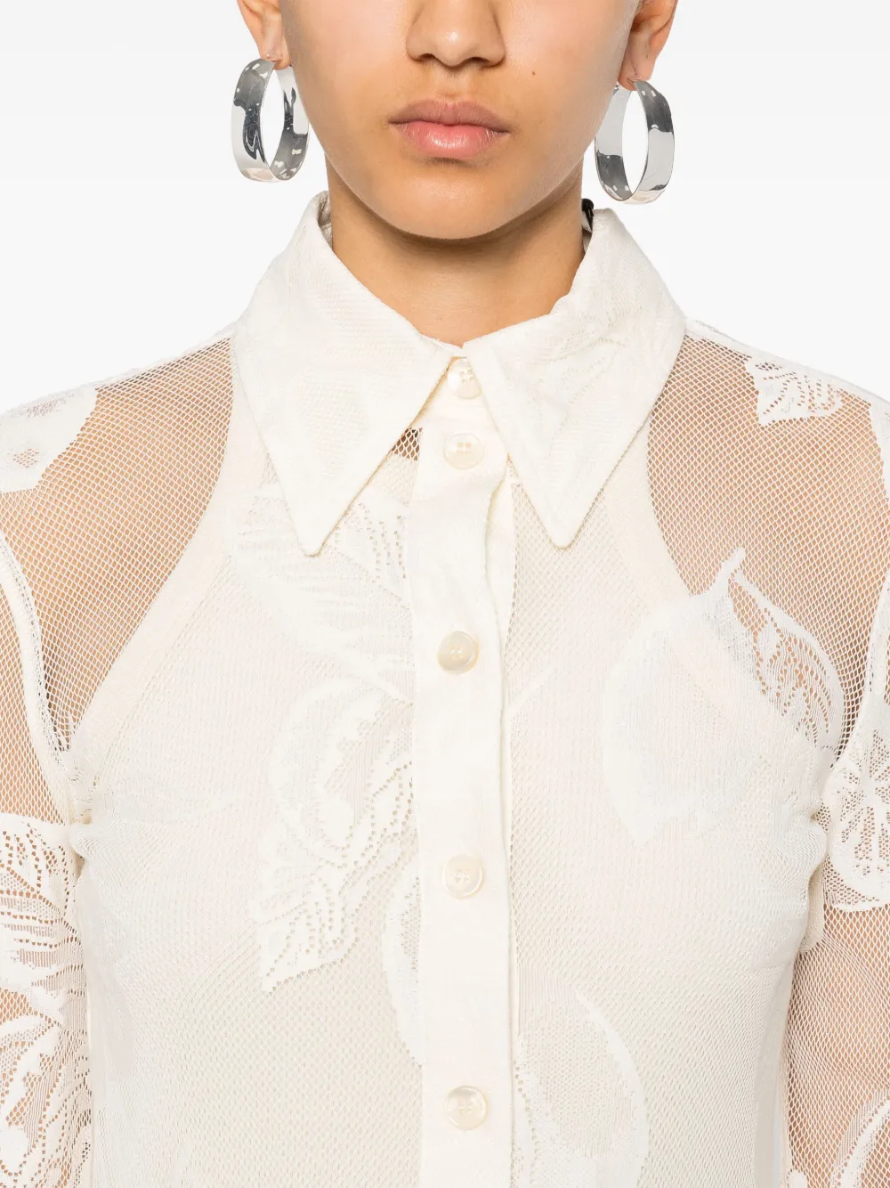 Sportmax Canosa midi-jurk met mesh Beige