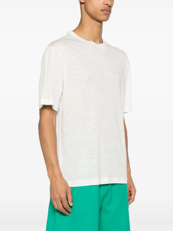 Palm Angels semi-sheer Linen T-shirt | Neutrals | FARFETCH