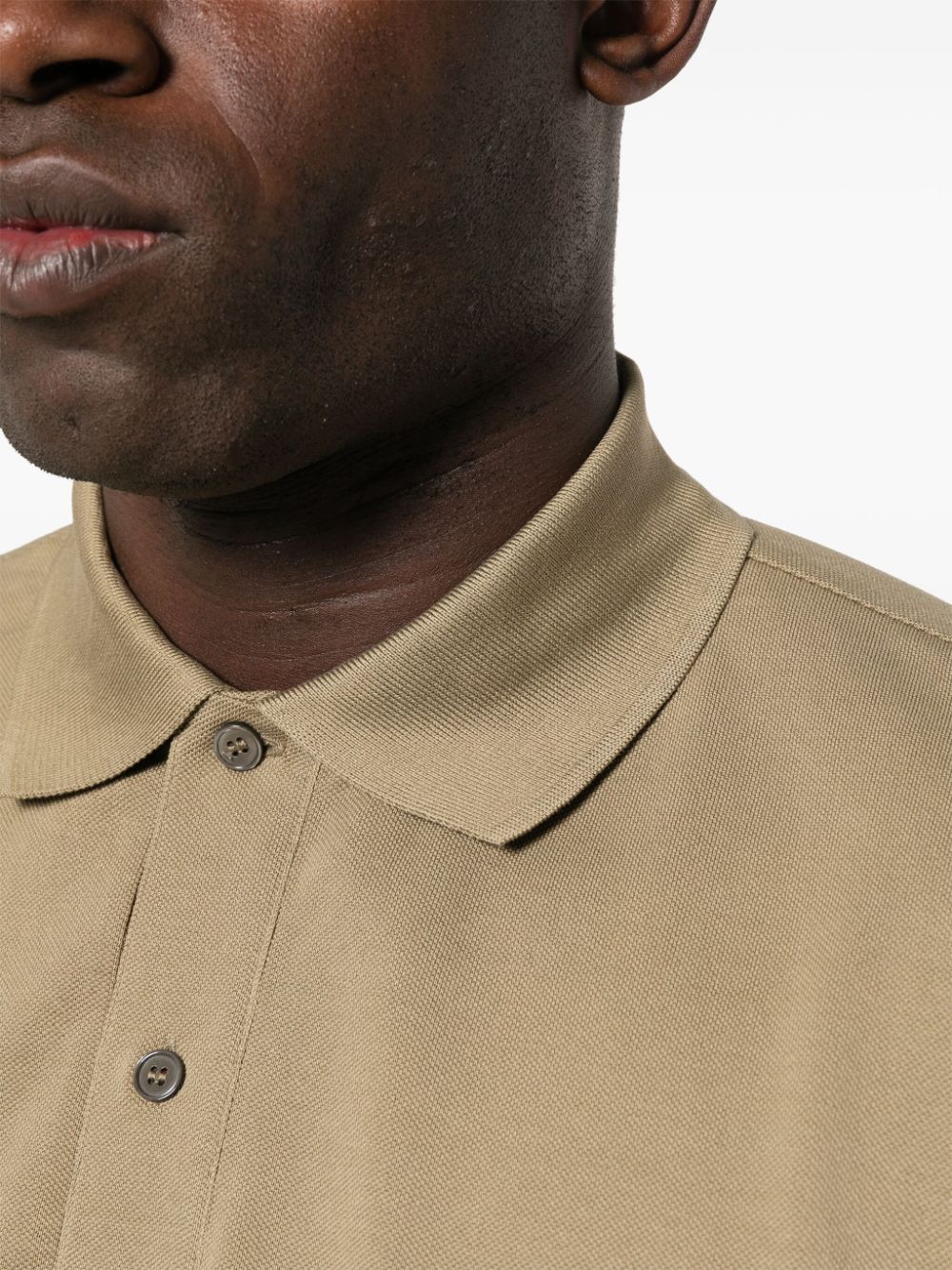 Shop Paul Smith Piqué-weave Cotton Polo Shirt In Green