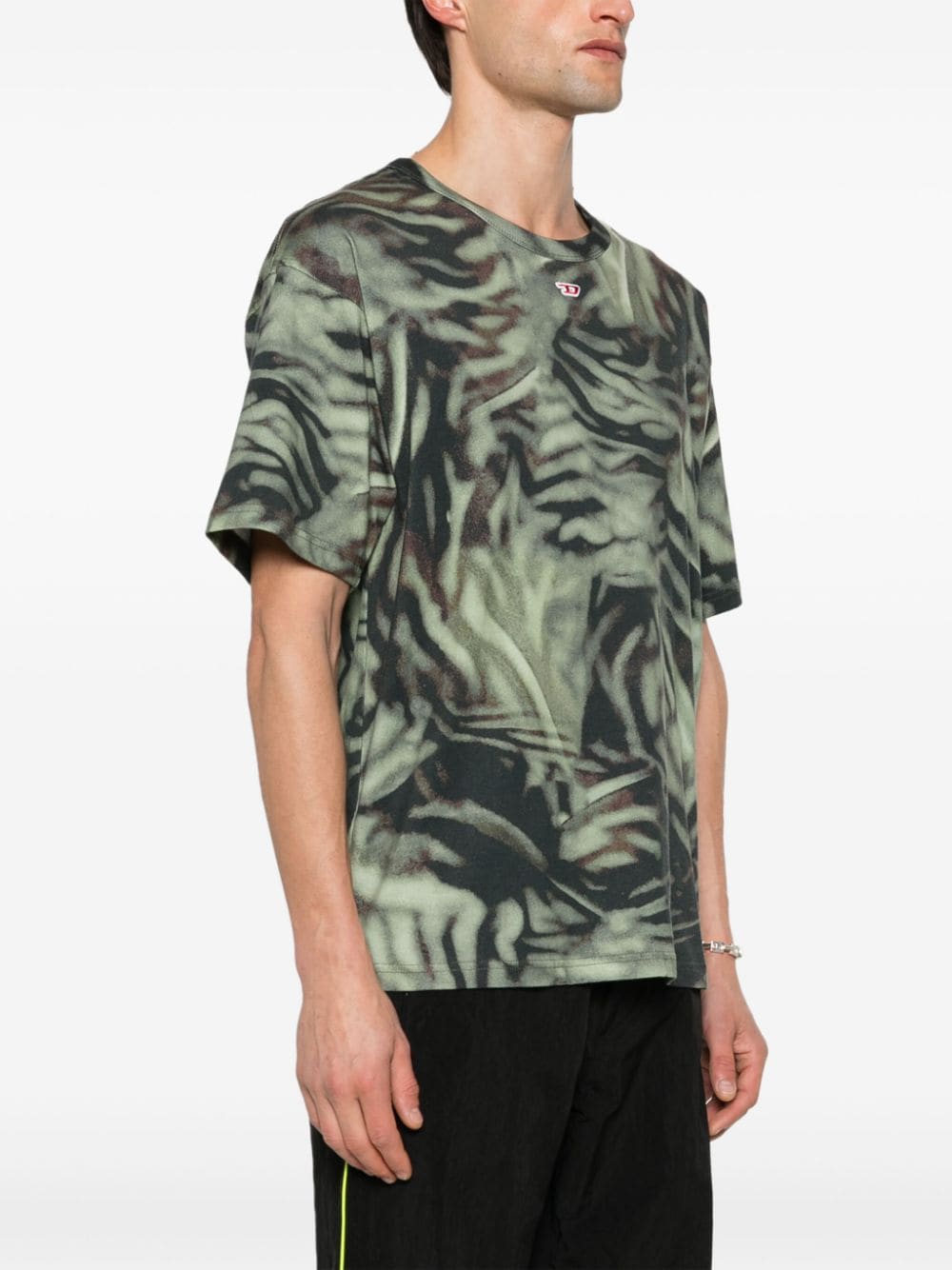 Shop Diesel T-boxt-n3 Cotton T-shirt In Green